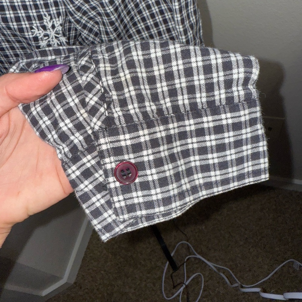 Vintage Black and‎ White Plaid Christmas Shirt- Size XL - Picture 7 of 9